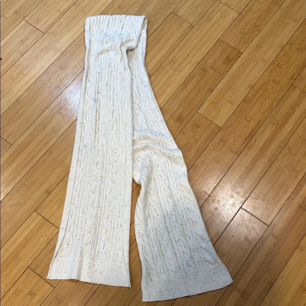 Talbots Funfetti Confetti Cream Cable Knit Scarf